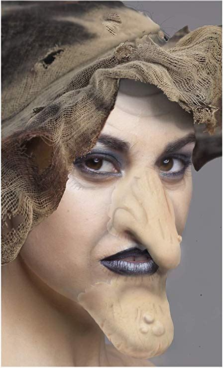 Witch prosthetic nose and chin